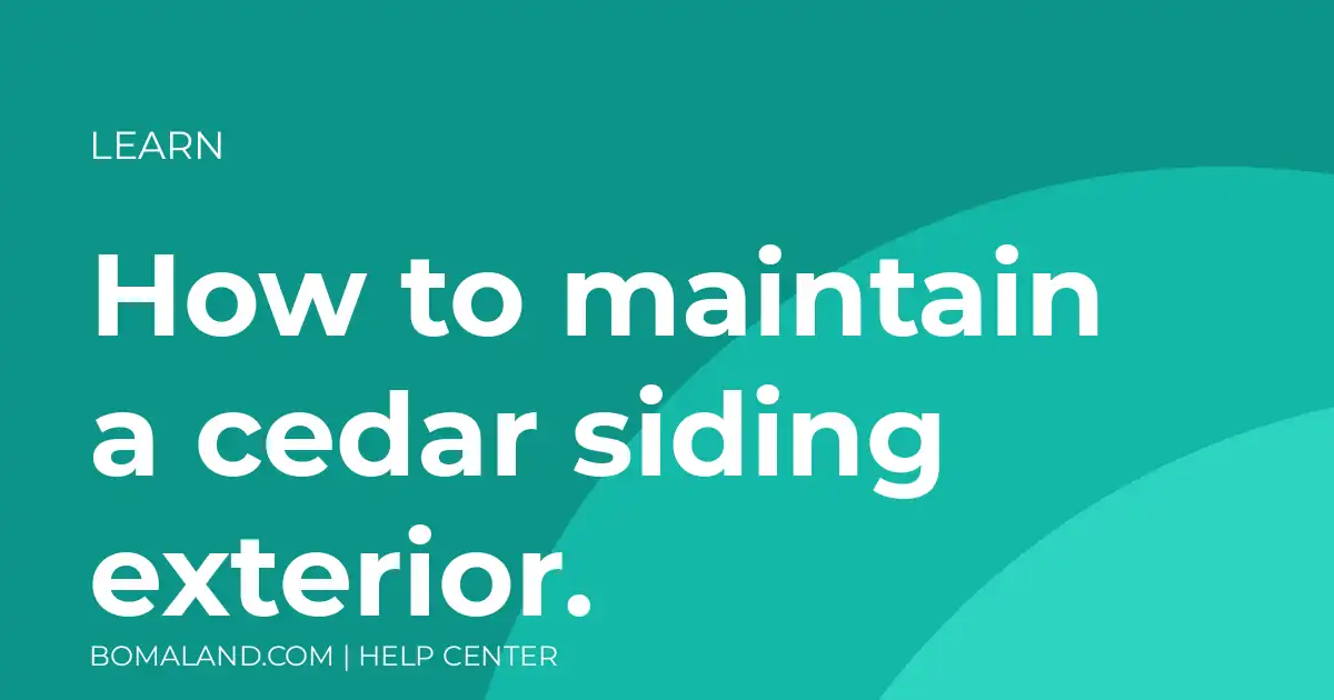 How to maintain a cedar siding exterior.
