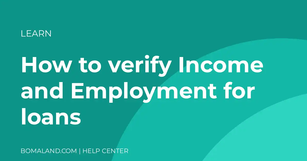 How to verify Income and Employment for loans