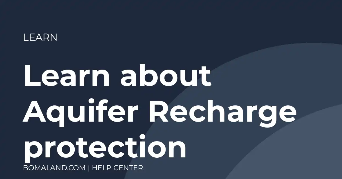 Learn about Aquifer Recharge protection