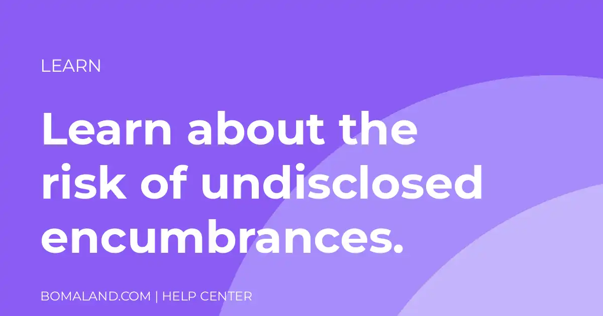 Learn about the risk of undisclosed encumbrances.