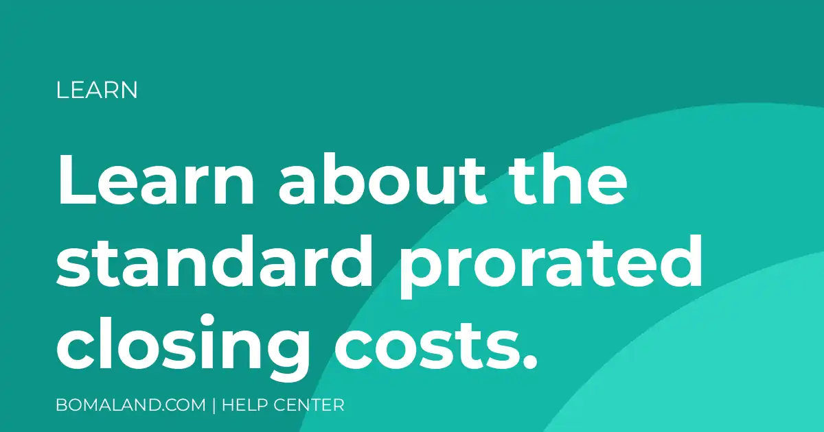 Learn about the standard prorated closing costs.