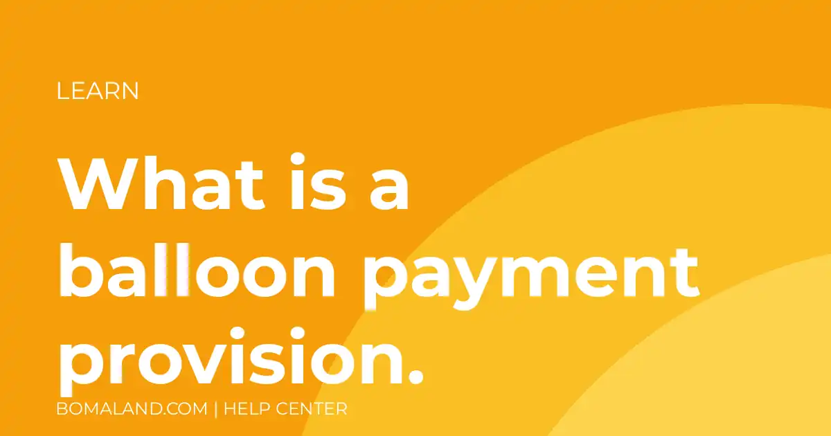 What is a balloon payment provision.
