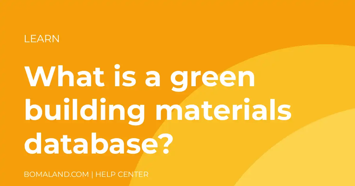 What is a green building materials database?
