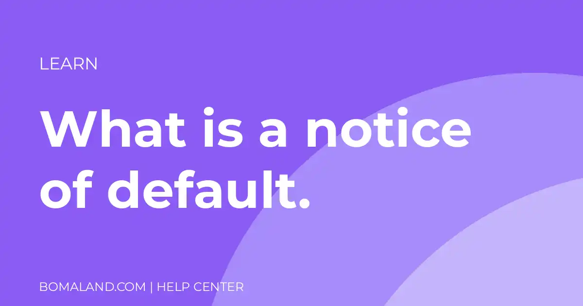 What is a notice of default.