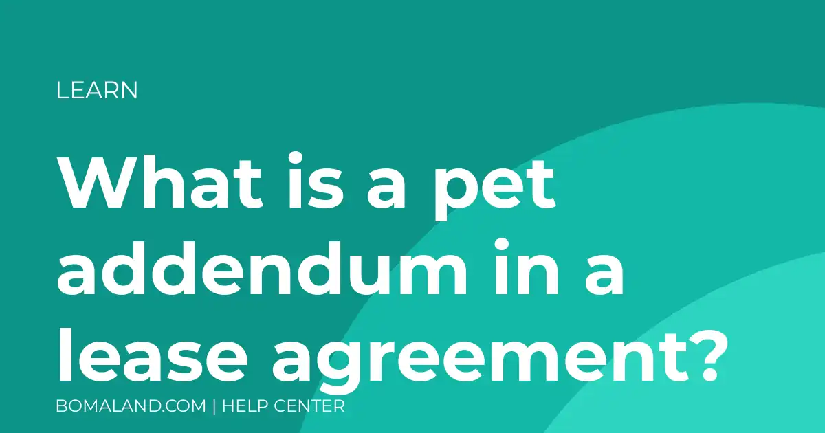 What is a pet addendum in a lease agreement?