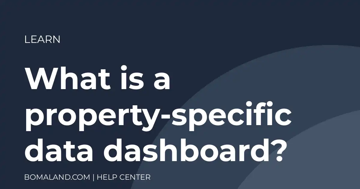 What is a property-specific data dashboard?
