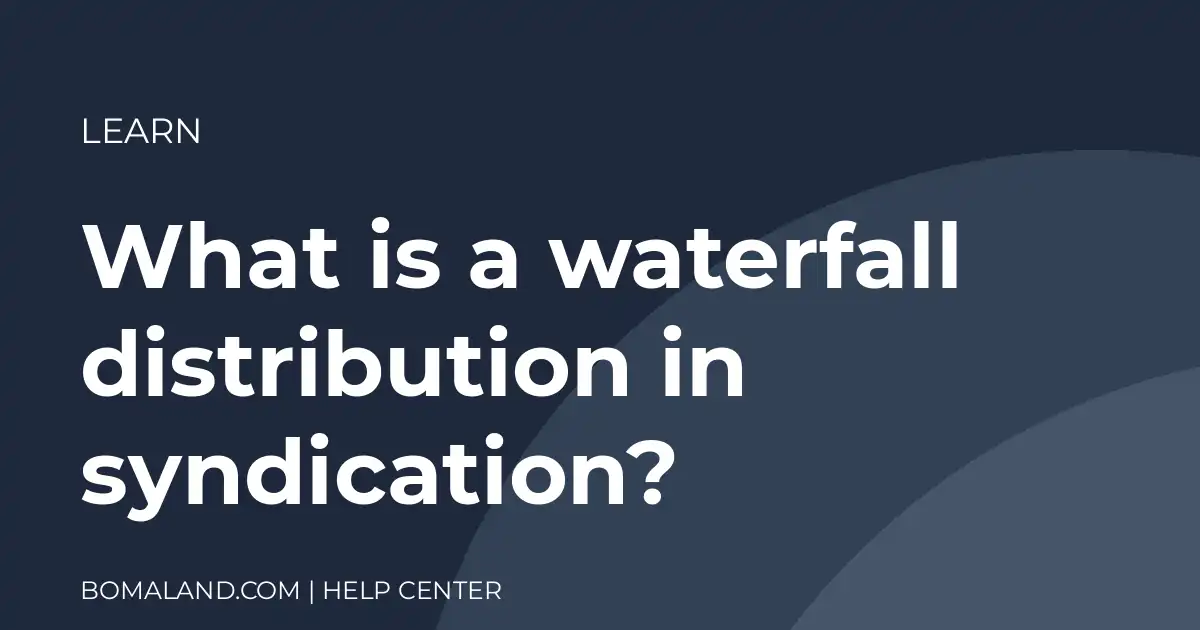 What is a waterfall distribution in syndication?