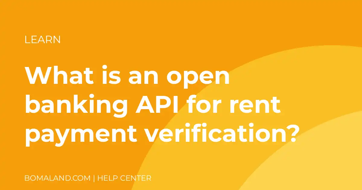 What is an open banking API for rent payment verification?