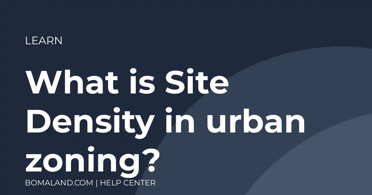 What is Site Density in urban zoning?
